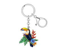 WEVENI Acryl Tukan Schlüsselanhänger Tropisch Tier Schlüsselanhänger Vogelliebhaber Geschenke für Damen Kinder Mädchen Tasche Zubehör Handtasche Charms (Multicolor)
