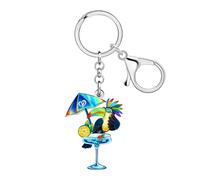WEVENI Acryl Tukan Schlüsselanhänger Tropisch Tier Schlüsselanhänger Vogelliebhaber Geschenke für Damen Kinder Mädchen Tasche Zubehör Handtasche Charms (Blau)