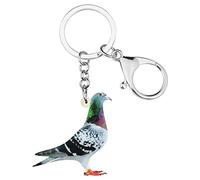 WEVENI Cute Taube Schlüsselanhänger Charms Acryl Taube Schlüsselring Vogel Schmuck für Frauen Mädchen Auto Zubehör (Grün)