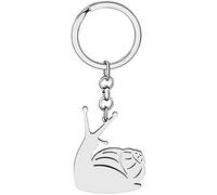 WEVENI Edelstahl Schnecke Schlüsselring Schlüsselanhänger Ringe Geldbeutel Tasche Charms für Damen Mädchen (Versilbert)