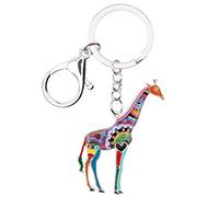 WEVENI Legierung Bunte Giraffe Schlüsselanhänger Zubehör Emaille Schmuck Geschenke Für Frauen Mädchen Tasche Auto Brieftasche Charms (Mehrfarbig)