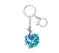 WEVENI Peacock Geschenke Acryl Pfau Schlüsselanhänger Vogel Schlüsselbund Zubehör Ästhetische Geschenke für Vogel Liebhaber Frauen Mädchen (Blau)