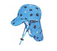 weVSwe Baby Kleinkind Sonnenhut UPF 50+ Faltbare verstellbare Träger Klappe Mütze Hals Sonnenschutz Schnell trocknender Sonnenhut Jungen Mädchen Blau Krabbe 12-24 Monate