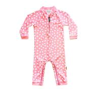 weVSwe Sonnenschutz-Rashguard fur Babys und Kleinkinder, rosa Herz, einteiliger Badeanzug fur Madchen, Reissverschluss im Schritt fur einfaches Wi