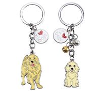 WEWAYSMILE 2 Stück Welpe Schlüsselanhänger, Hunde Schlüsselanhänger, Niedlicher Welpe-Schlüsselanhänger, Für Dekor-Auto-Schlüsselanhänger, Länge 3.87-4.17 Zoll/9.85-10.6 cm (Golden Retriever)