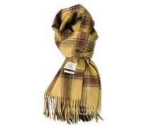 Weximil 100 Australische Wollschal, gestrickt, weich, warm, Halsbekleidung für Damen und Herren, Schottenkaro-Gelb, Large