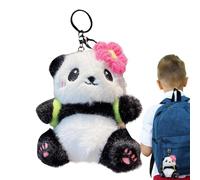 Wezalget Panda Plüsch Schlüsselanhänger - Niedliches Panda Charm Für Tasche Und Rucksack - Leichtes Plüschtier Ornament Weiches Sammlerstück Panda Anhänger Für Tasche Schulrucksack Reisebegleiter