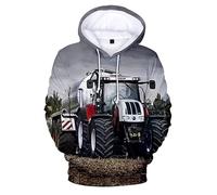 WFBZ 3D Traktor- Jungen Hoodie - Kapuze, Kängurutasche, Herren Hoodie Sweat-Jacke Mit Kapuze Langarm, Print-Pulli (A12,150)
