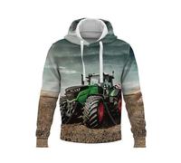 WFBZ 3D Traktor- Jungen Hoodie - Kapuze, Kängurutasche, Herren Hoodie Sweat-Jacke Mit Kapuze Langarm, Print-Pulli (A5,100)