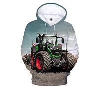 WFBZ 3D Traktor- Jungen Hoodie - Kapuze, Kängurutasche, Herren Hoodie Sweat-Jacke Mit Kapuze Langarm, Print-Pulli (A4,140)