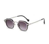 WFFZTZW Kleine runde Retro-Punk-Sonnenbrille für Damen und Herren (C3DoubleGrey)