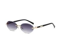 WFFZTZW Luxuriöse ovale randlose Sonnenbrille mit Farbverlauf für draußen (grau)