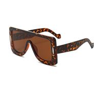 WFFZTZW Punk One Piece Sonnenbrille Damen Herren Hip Hop Luxus Sonnenbrille UV400 Shades Eyewear, Leopard, Einheitsgröße
