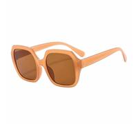 WFFZTZW Retro-Sonnenbrille mit großem, quadratischem Rahmen für Damen, luxuriös für Herren, Outdoor-Aktivitäten wie Autofahren und Wandern, UV-Schutz UV400 (Teebraun)