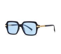 WFFZTZW Retro Square Damen Sonnenbrille Shades Uv400 Fashion Nieten Herren Punk Outdoor Sonnenbrille (Dunkelblau Blau)