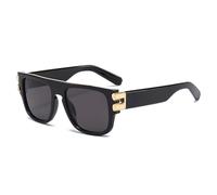WFFZTZW Sonnenbrille mit großem Rahmen für Damen, Vintage-Mode, Luxus, UV400 (Schwarz)