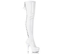 WGFJKI 15 cm Damen Damen Herren Oberschenkelhohe Overknee-Lederstiefel Schuh Stiletto Plateaustiefel-Schwarz||34