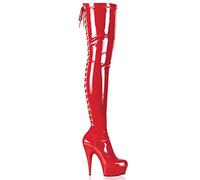 WGFJKI 15 cm Damen Damen Herren Oberschenkelhohe Overknee-Lederstiefel Schuh Stiletto Plateaustiefel-Schwarz||34
