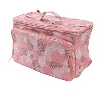 WGFOIP Stricktasche, Stilvoller Rosafarbener Oxford-Stoff, Multifunktionale Aufbewahrung für Häkelkunst und Kunsthandwerk, 40 X 22 X 21 cm