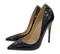 WGUYEFD Damen Klassische Schwarze Pumps mit Spitzen Zehen und 4,7" Stiletto Sexy High Heels Mode Hochzeit Braut Kleid Abschlussball Party Schuhe Große Größe 34-46,Schwarz,38