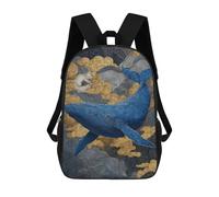 Whale And Fox in Clouds Rucksack, Wasserabweisend, Reiserucksack, Computertasche Für Teenager, Mädchen, Jungen, Frauen, Männer 17inch