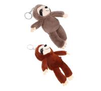 WHAMVOX 2 Stück Faultier Plüsch Schlüsselanhänger Weich Flauschig Dekorativ Für Taschen Rucksäcke Schlüssel Charm Niedliches Faultier Anhänger Accessoire