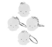 WHAMVOX 4 Stück Niedliche Geister Schlüsselanhänger aus Leichtem Kunststoff Halloween Rucksackanhänger für Schüler und Taschen Verspieltes Geschenk und Dekoration