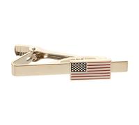 WHAMVOX Kupfer Krawattenklammer Herren Langlebige Flagge Anstecknadel Elegantes Anzug Zubehör für Hochzeit Business Meeting Patriotische Events Kompakte Robuste Schlipsklammer