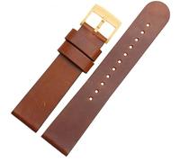 WHARGTSL Echtes Leder-Uhrenarmband, passend for Komono, wasserdicht, schweißfest, weich, bequem, 20 mm, Herren-Schnellverschluss(Light Brown-Gold)