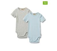 Wheat 2er-Set: Bodys in Hellblau - Größe 74 | Baby Bodys
