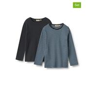 Wheat 2er-Set: Longsleeves "Stig" in Dunkelblau - Größe 98 | Kinder Longsleeves