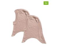 Wheat 2er-Set: Woll-Schlupfmützen ''Felix'' in Rosa - Größe 40-43 cm | Baby Muetzen