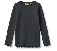 WHEAT - Kid's Rib T-Shirt L/S Ida - Longsleeve, Gr. 116, grau (Navy)