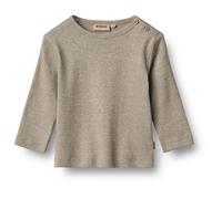 WHEAT - Kid's Rib T-Shirt L/S Milo - Longsleeve, Gr. 50, beige (GravelMelange)