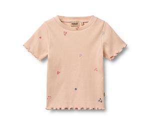 Wheat Rib T-Shirt Alicia - 140 / rose flowers / 95% Bio Baumwolle 5% Elasthan
