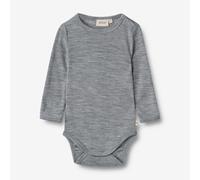 Wheat-Woll-Langarmbody Lucca grey melange - 68