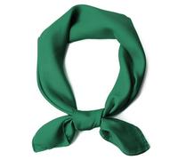 WHIPPY Damen Seidentuch Seide 70x70cm Mode Bandana Halstuch Kopftuch Schal für Damen Leicht Seidenschal, Dunkelgrün