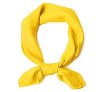 WHIPPY Damen Seidentuch Seide 70x70cm Mode Bandana Halstuch Kopftuch Schal für Damen Leicht Seidenschal, Gelb