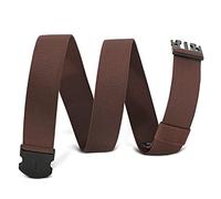 WHIPPY Elastischer Gürtel Herren Verstellbarer Outdoor Stretchgürtel Unisex Arbeitsgürtel für Damen Herren Stoffgürtel mit Kunststoffschnalle，Kaffee 140cm
