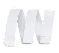 WHIPPY Elastischer Gürtel Herren Verstellbarer Outdoor Stretchgürtel Unisex Arbeitsgürtel für Damen Herren Stoffgürtel mit Kunststoffschnalle,weiß 110cm