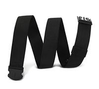 WHIPPY Elastischer Gürtel Herren Verstellbarer Outdoor Stretchgürtel Unisex Arbeitsgürtel für Damen Herren Stoffgürtel mit Kunststoffschnalle,110cm Schwarz