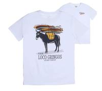 WHISKEY BENT HAT CO. Loco Gringos Surf Shop Kurzarm-T-Shirt, Weiss/opulenter Garten, Mittel