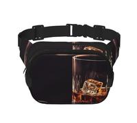 Whisky- und Zigarren-Gürteltasche für Damen, wasserdicht, verstellbar, modisch, lässig, Crossbody-Tasche, Bauchtasche für Laufen, Workout, Wandern, Reisen, Schwarz, Einheitsgröße, Schwarz ,