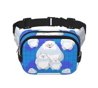 White Bear Hüfttasche, Motiv: Familienmuster, trendig, modisch, Unisex, Reisen, Sport, Kuriertasche, Schwarz, Einheitsgröße