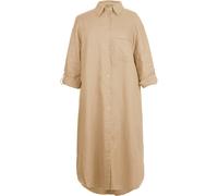 White Label Midi-Hemdblusenkleid aus Leinen Beige (Größe: 38) 38 beige