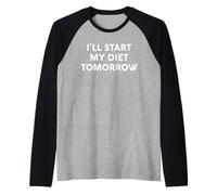 White Lie Ill Start My Diet Tomorrow Party Lustig sarkastisch Raglan