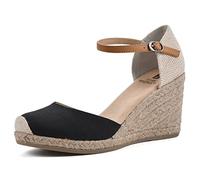 WHITE MOUNTAIN Damen Mamba Espadrilles, Schwarz/Stoff, 37 EU