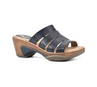 WHITE MOUNTAIN Damen Valora Keilsandale, Black/Met/Woven, 38 EU