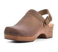 WHITE MOUNTAIN Shoes Being Leather Footbeds Clog, Braun/Leder, 40 EU