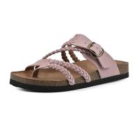 WHITE MOUNTAIN Women's Hayleigh Braided Signature Comfort-Molded Footbed Sandal, Blush/Suede, 37.5 EU